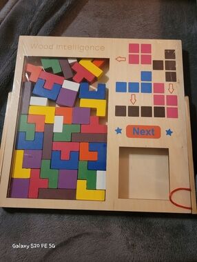 NWT Kids Puzzle - Multicolor Wooden Tetris Blocks
